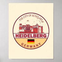 Heidelberg Alemanha City Skyline Emblem