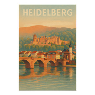 Pôster Heidelberg, Alemanha Viagem Retro