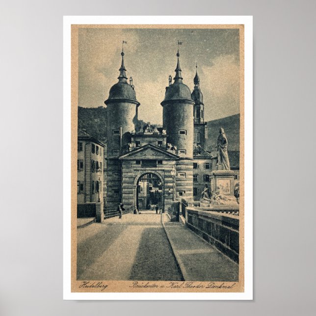 POSTER HEIDELBERG GERMANY 1900 POSTCARD ART PRINT (Frente)