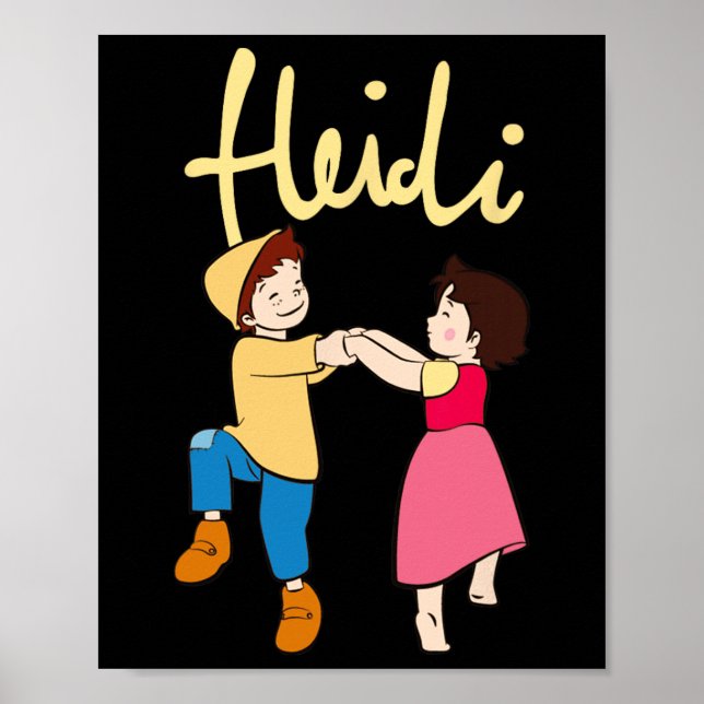 Poster Heidi E Peter Dançando Com O Cartoon Amarelo De Lo (Frente)