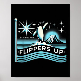 Poster Hein Island Flippers Up Penguin Engraçado