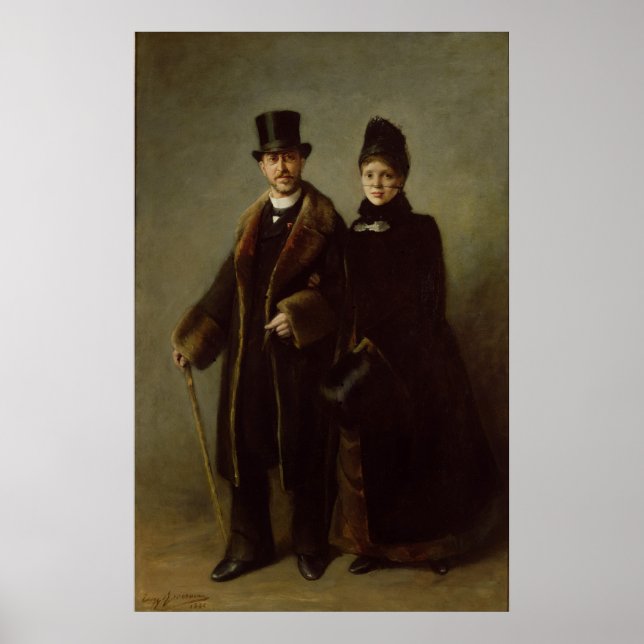 Pôster Heinrich Schliemann e sua esposa (Frente)