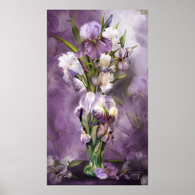 Poster Heirloom Iris Em Iris Vase Art Poster/Impressão (Frente)