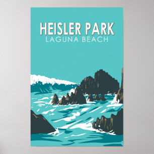 Poster Heisler Park California Viagem Art Vintage
