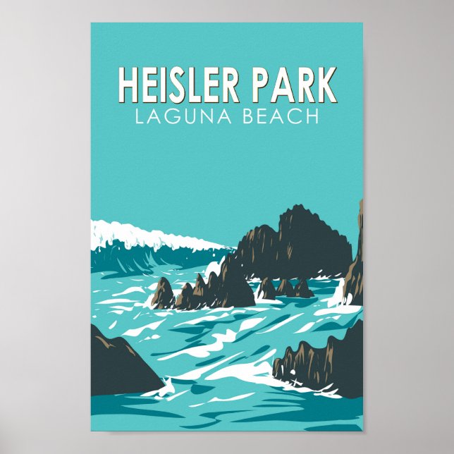 Poster Heisler Park California Viagem Art Vintage (Frente)