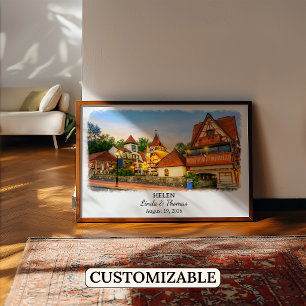 Poster Helen Cartaz da Geórgia, Aquarela, Personalizado