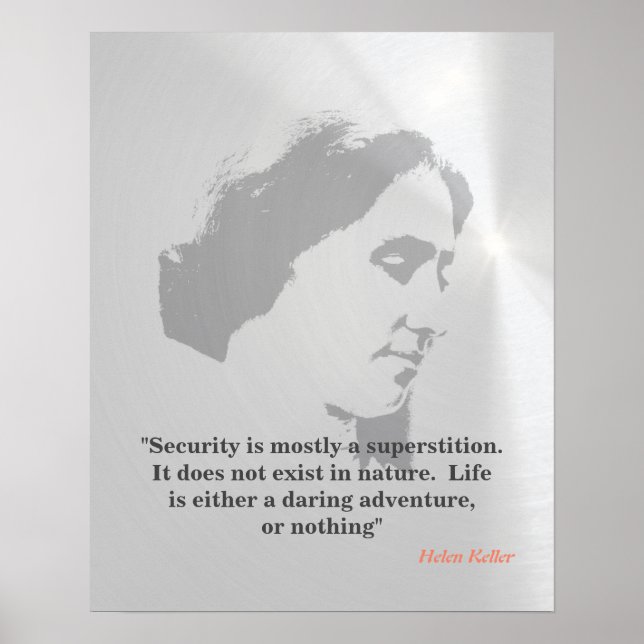 Poster Helen Keller Quote On Security (Frente)