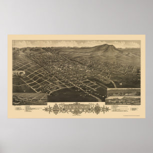Pôster Helena, mapa panorâmico da TA - 1883