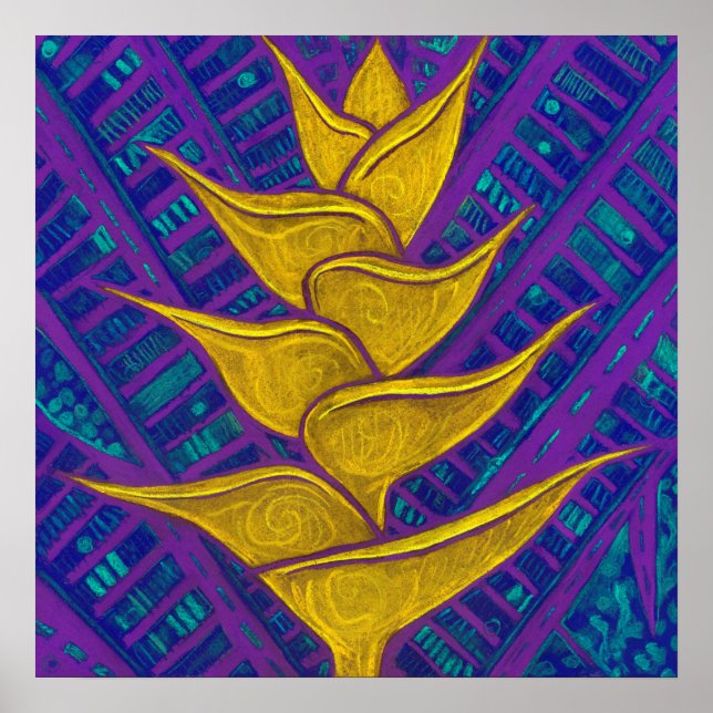 Poster Heliconia Flume Floral Trópico Bold Floral (Frente)