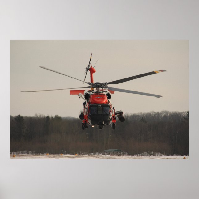 Poster Helicóptero da Guarda costeira MH-60 Jayhawk (Frente)