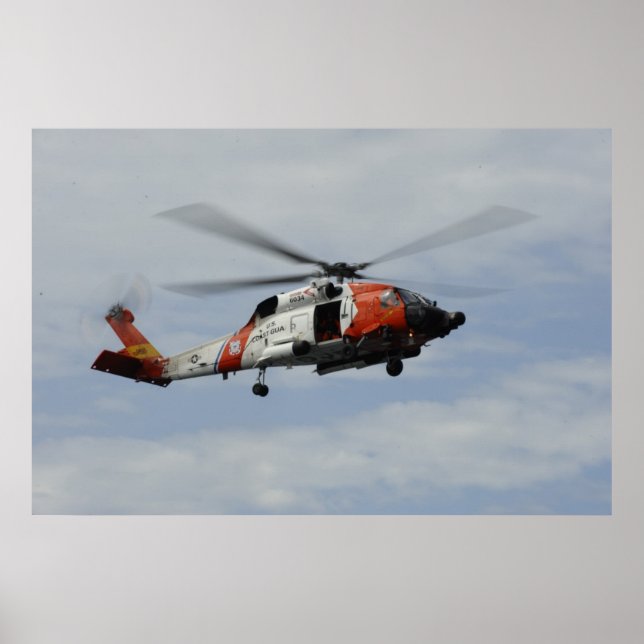Poster Helicóptero da Guarda costeira MH-60 Jayhawk (Frente)