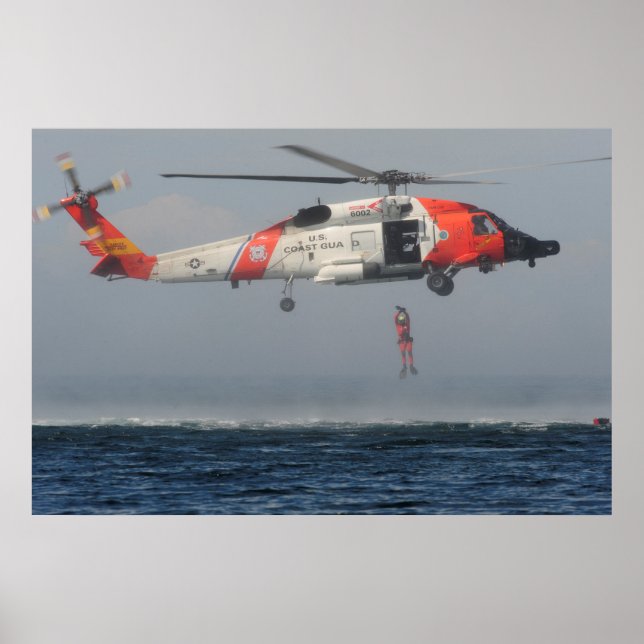 Poster Helicóptero da Guarda costeira MH-60 Jayhawk (Frente)