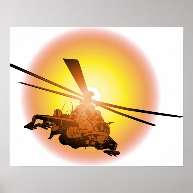 Poster Helicóptero de desenho animado (Frente)