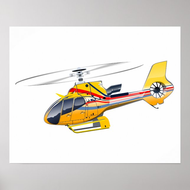 Poster Helicóptero de desenho animado (Frente)
