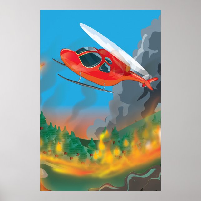 Poster Helicóptero de Emergência (Frente)