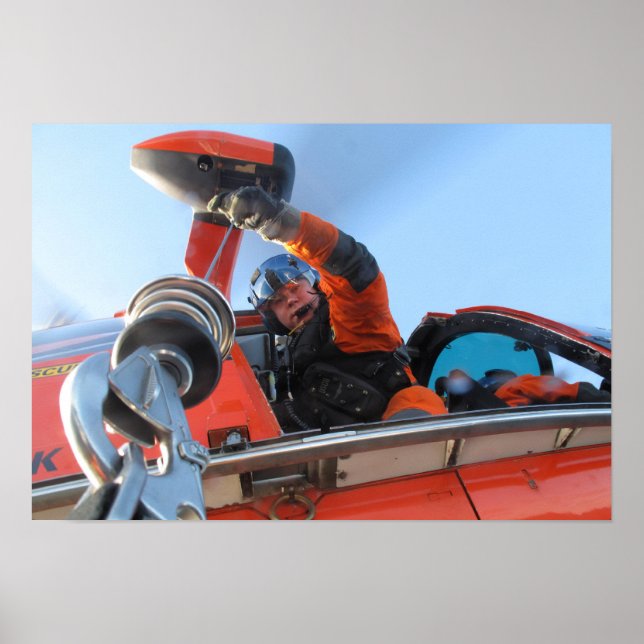 Poster Helicóptero de golfinho HH-65 Guarda costeira (Frente)