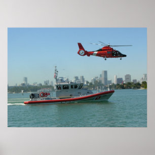Poster Helicóptero de golfinho MH-65 Guarda costeira