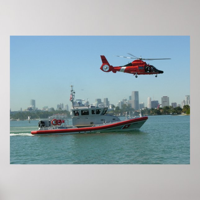 Poster Helicóptero de golfinho MH-65 Guarda costeira (Frente)