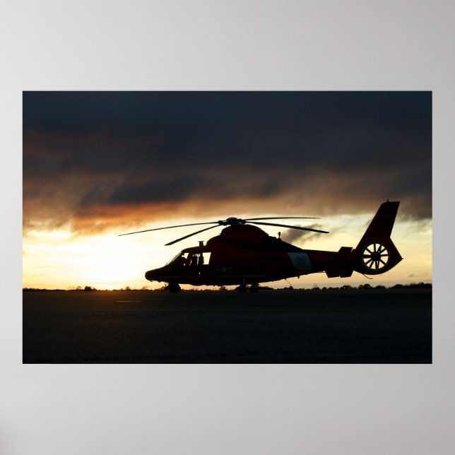 Poster Helicóptero de golfinho MH-65 Guarda costeira (Frente)