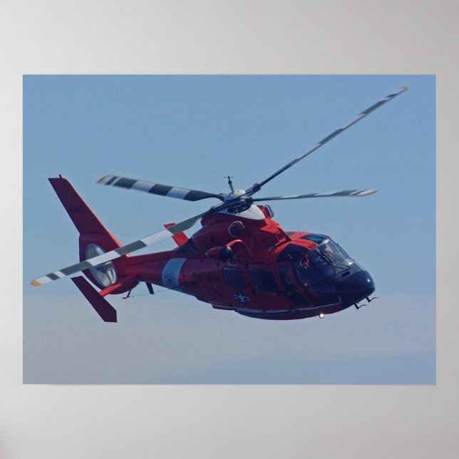 Poster Helicóptero Dolphin HH-65B Guarda costeira (Frente)