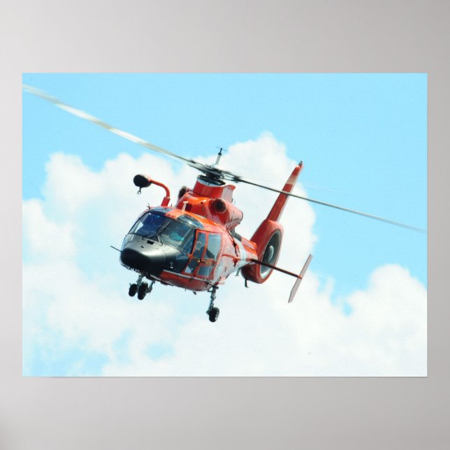 Poster Helicóptero golfinho MH-65C Guarda costeira (Frente)