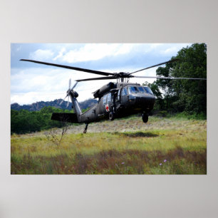 Poster Helicóptero preto do falcão UH-60