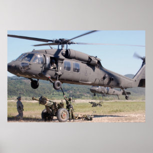 Poster Helicóptero preto do falcão UH-60