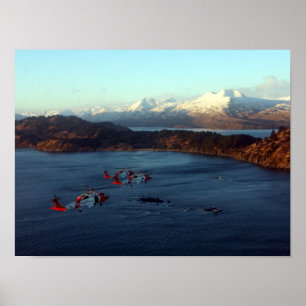 Pôster Helicópteros da Guarda costeira MH-60 Jayhawk