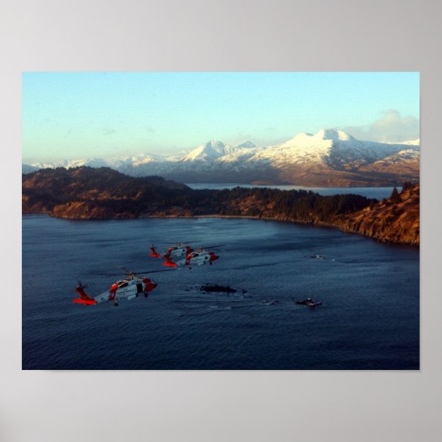 Pôster Helicópteros da Guarda costeira MH-60 Jayhawk (Frente)