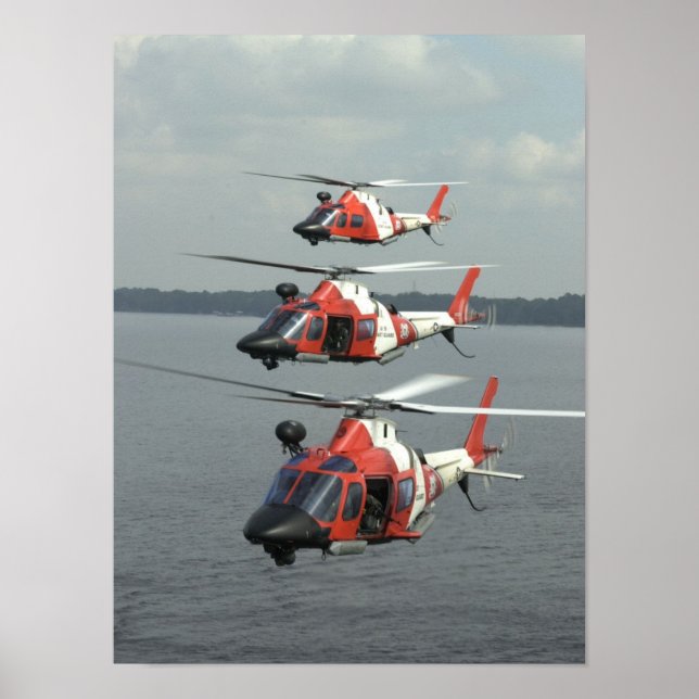 Poster Helicópteros Mako da Guarda costeira MH-68 (Frente)