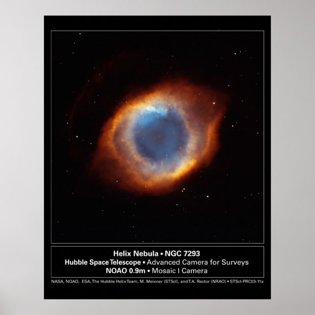 Pôster Helix Nebula Hubble Telescope "O Olho de Deus" (Frente)