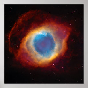 Poster Helix Nebula ou NGC 7293 Ver com HST, ZGOA