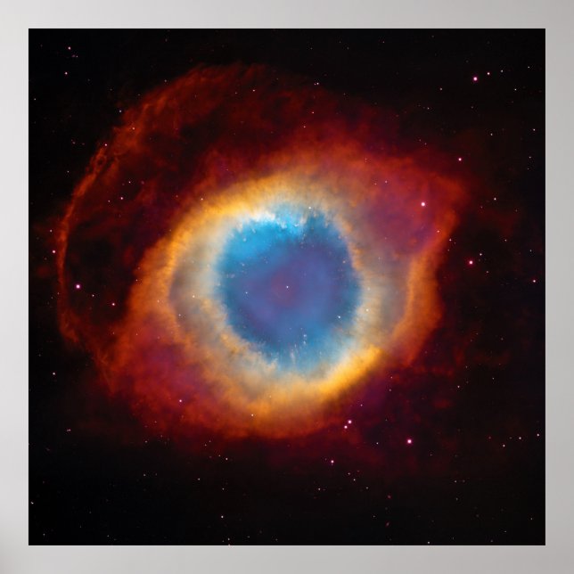 Poster Helix Nebula ou NGC 7293 Ver com HST, ZGOA (Frente)