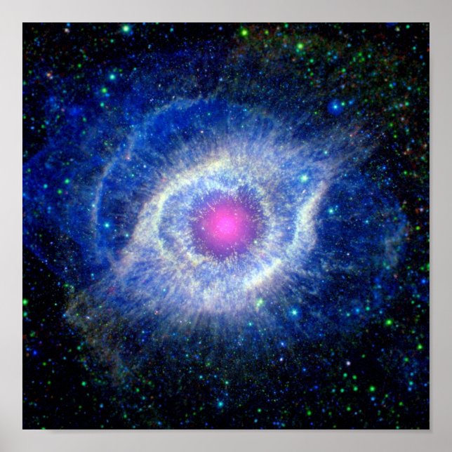 Poster Helix Nebula Ultraviolet Olho de Deus Foto do Espa (Frente)