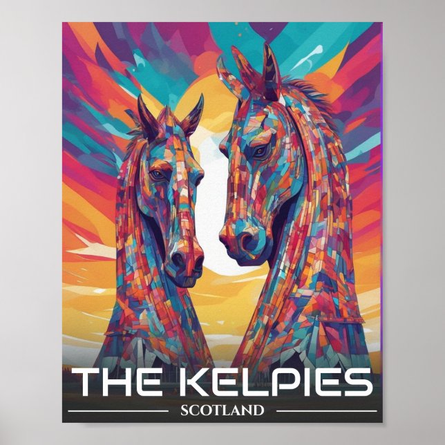 Poster Helix, The Kelpies, Falkirk - Visite a Escócia (Frente)