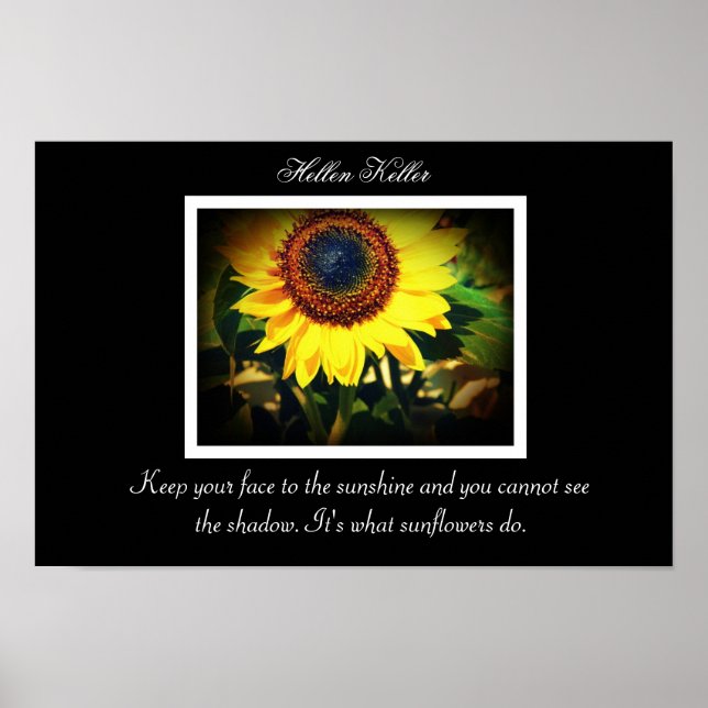 Poster Hellen Keller Sunflower quote (Frente)