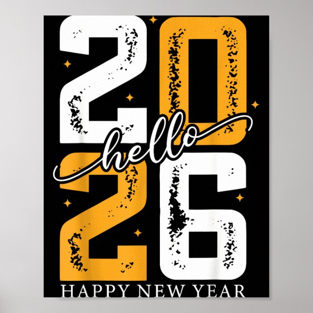Poster Hello 2026 Happy New Year 2026 New Year's Eve Part (Frente)