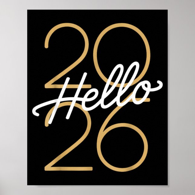 Poster Hello 2026 New Year Celebration Eve Party Men Wome (Frente)