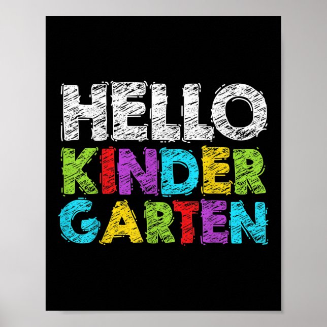 Poster Hello Kindergarten Funny Back To School Student &a (Frente)