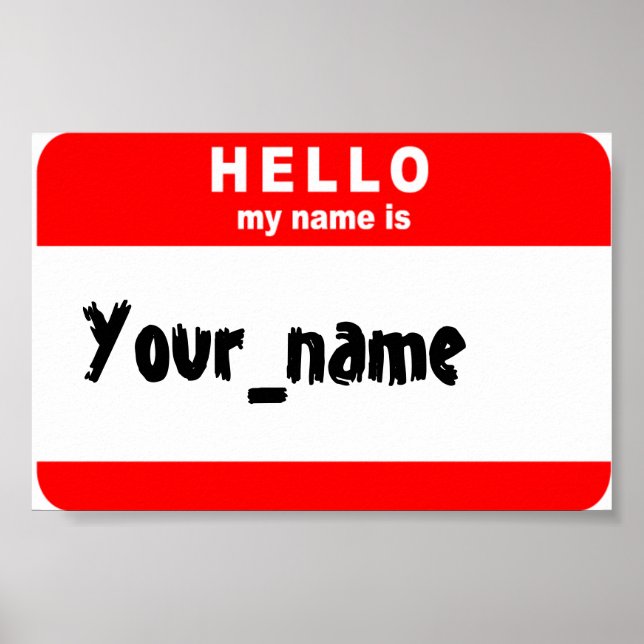 Poster hello_my_name_is... (Frente)