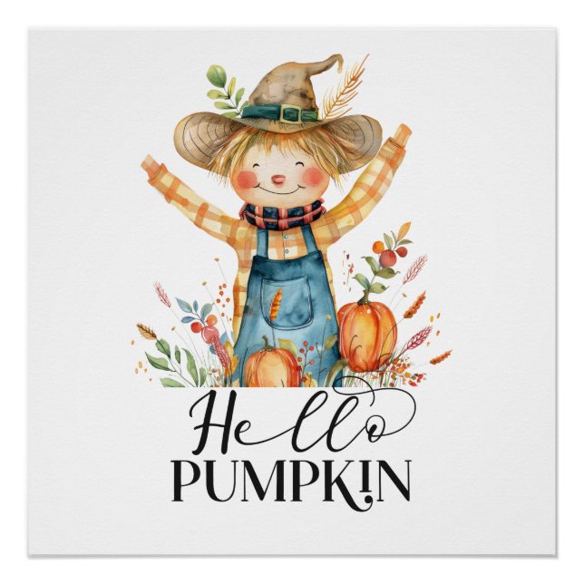 Pôster Hello Pumpkin-Digital Download Poster (Frente)