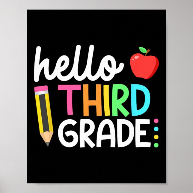 Poster Hello Third Grade Team 3rd Grade Byck To School Te (Frente)