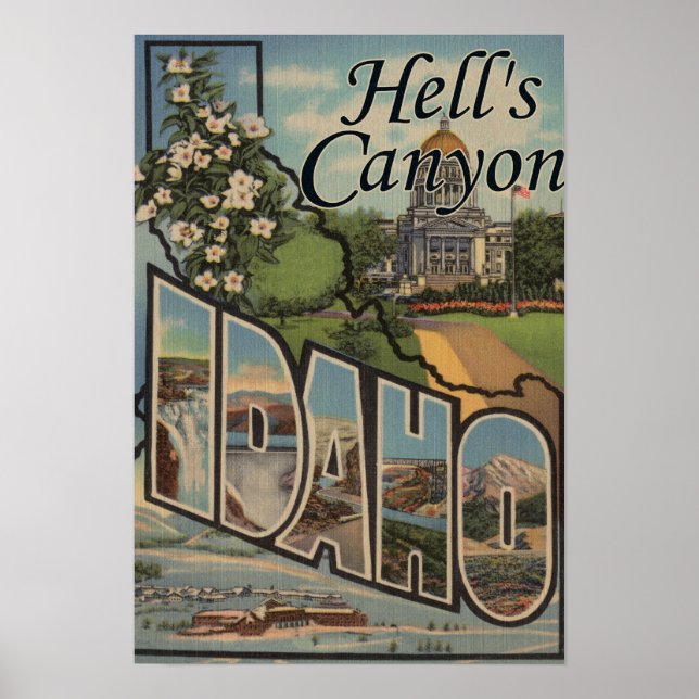 Poster Hell's Canyon, Idaho - Cenas com Letras Grandes (Frente)