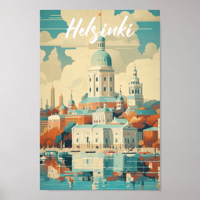 Poster Helsínquia Finlândia Familiar Viagem (Frente)