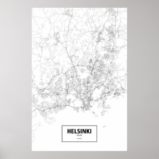 Poster Helsínquia, Finlândia (preto a branco)