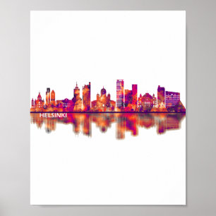 Poster Helsínquia Finlândia Skyline