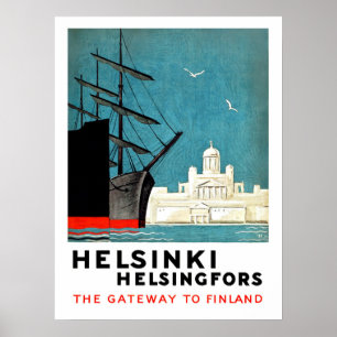Poster Helsínquia, Helsingfors, gateway para a Finlândia,
