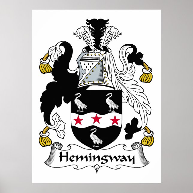 Pôster Hemingway Family Crest (Frente)