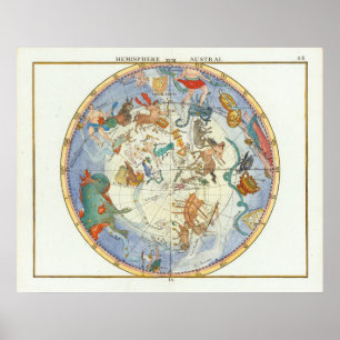 Poster Hemisfério Austral John Flamsteed