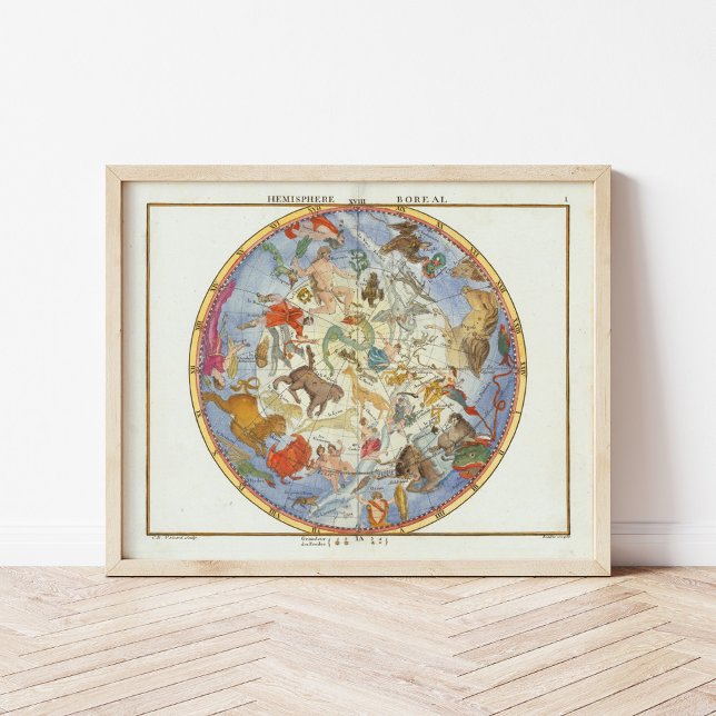 Poster Hemisfério boreal | John Flamsteed (Criador carregado)
